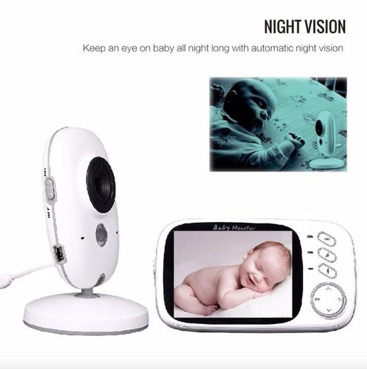 Wireless Video Color Baby Monitor with 3.2Inches LCD 2 Way Audio Talk Night Vision Surveillance Security Camera Babysitter