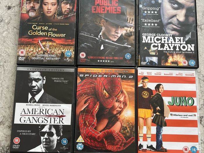 DVD and VHS items for sale.