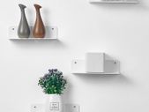 White Floating Wall Shelves Set of 4 - Easily Expand Wall Space - Acrylic Small Shelf for Bedroom, Bathroom, Kitchen, Living Room, Office, Playroom with Cable Clips - 9 Inch