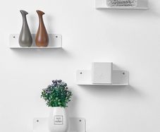White Floating Wall Shelves Set of 4 - Easily Expand Wall Space - Acrylic Small Shelf for Bedroom, Bathroom, Kitchen, Living Room, Office, Playroom with Cable Clips - 9 Inch