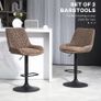 Set of Two Faux Leather Retro Bar Stools - Brown Image 4