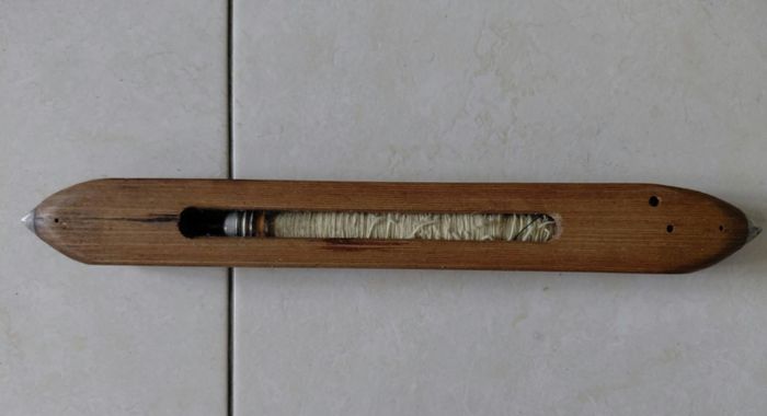 Antique wooden weaving boat shuttle