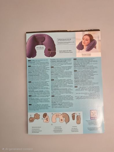 GO Travel - The Fusion Travel Neck Pillow/Cushion (Blue) - New