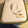 A vintage Denby Greenwheat Divieded oblong lidded serving dish. Image 2