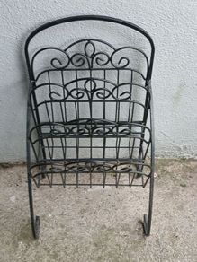 Vintage Wrought Iron Magazine Rack