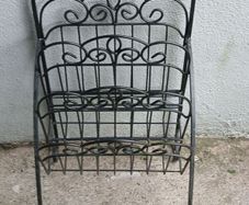 Vintage Wrought Iron Magazine Rack