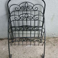 Vintage Wrought Iron Magazine Rack