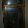 Antique Petite 19th Century French Gilt Trumeau Mirror, 1880s 40" x 17" Image 4