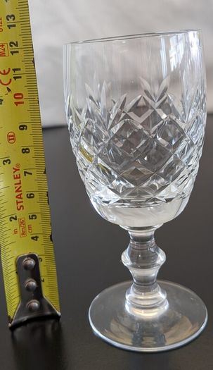 Vintage Cut Crystal Diamond & Fan Glasses Matching Set of 7