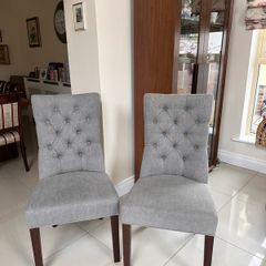 Grey fabric dining chairs