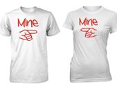 His Her Mine funny Couple T-Shirt valentines day gift present