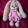 Crochet bunny with pink dress Image 2
