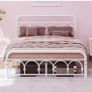 4ft6 Double Bed Frame with High Headboard and Foot Image 9