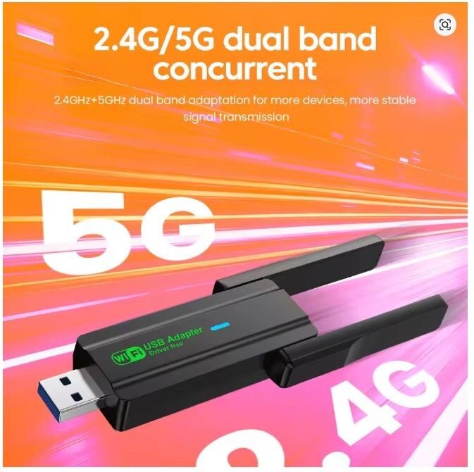 650Mbps WiFi USB Adapter 2.4GHz+5.8GHz Dual Band Wireless Network Card Driver Free For PC Windows XP/7/8/8.1/10/11