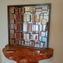 Faceted and Bevelled Bronze Framed Arts and Crafts Style Mirror. Image 3
