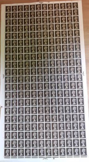 Sheets of Vintage UK Postage Stamps
