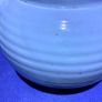 Vintage 1930s blue Ribbed Textured Earthenware Teapot Art Deco Metal Nozzle Image 7