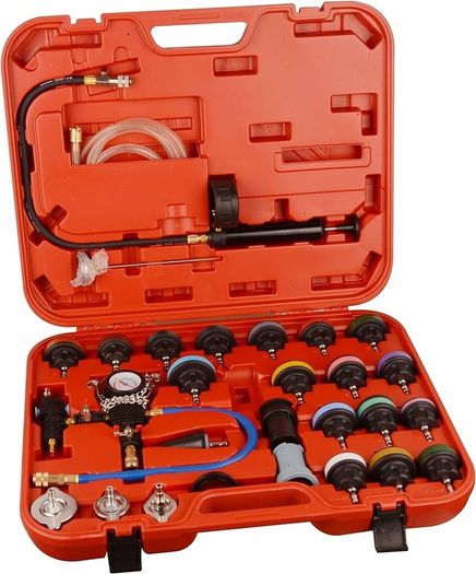 NEW SALE | 28pcs Universal Radiator Pressure Tester Kit, coolant Pressure Tester kit coolant Vacuum Refill kit for Cooling System