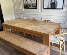 Dining table with chairs and bench