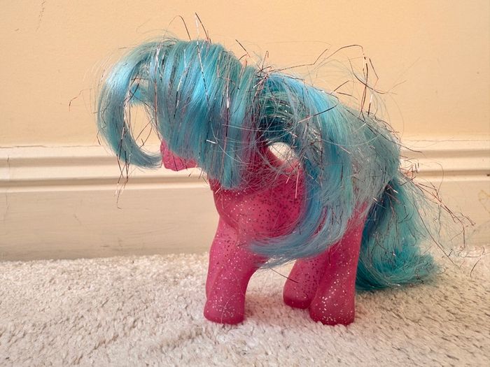 My Little Pony Star Dancer Sparkle Vintage 1987 Hasbro G1 MLP Pink Glitter approx. 12 cm. Used Please see photos