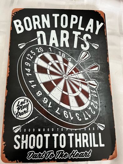 darts metal wall signs