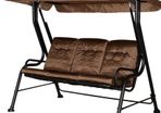 3Seater Outdoor Steel Frame-Garden Swing Chair Canopy Brown