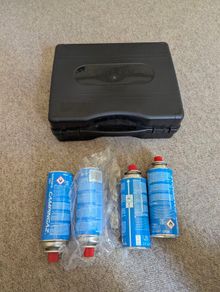 Portable Gas Stove and Campingaz CP250 (A4) Gas cartridge 4 Pack