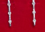 French 18ct White Gold Diamond Bar Earrings 0.06ct with Certificate