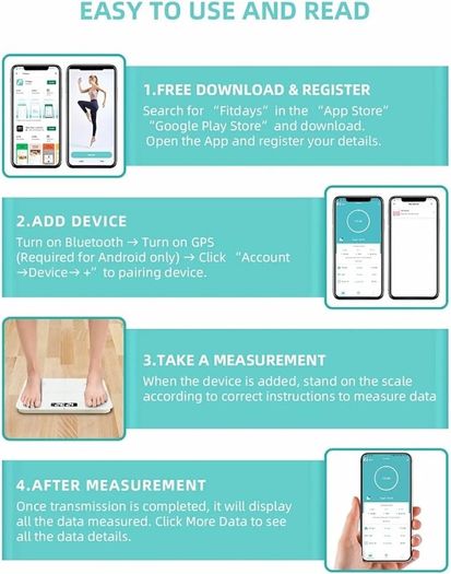 FRE P&P Scales for Body Weight, Bathroom Weighing Scale for Body Weight Stones and Pounds, with BMI Scales Muscle Weighing Composition Analyzer Bluetooth High Precision Senor