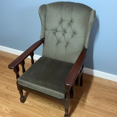 Stylish Grey Tufted High Back Armchair | Elegant & Comfortable