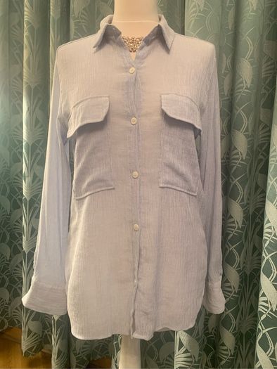Zara long sleeve light blue blouse. Size L