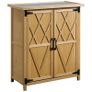 Garden shed garden cabinet 3 shelves 2 doors galvanized sheet metal waterproof roof pine wood 75 x 40 x 90 cm yellow Image 9