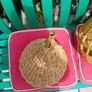 pair of vintage wicker light shades Image 5
