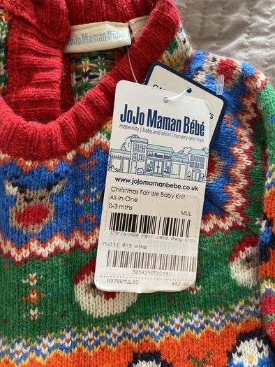 BNWT Beautiful baby gro - JoJo Maman BeBe - 0-3 months