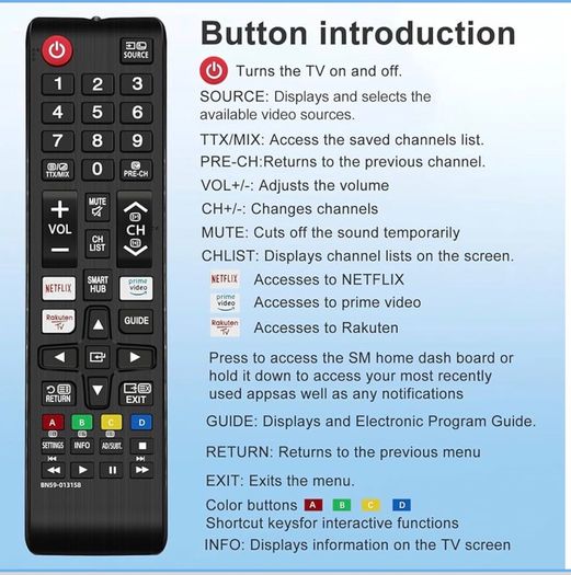 Samsung Smart TV Remote Control For All Samsung Smart TV.