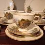 Vintage Royal Vale " Country Cottage". 22 pieces Tea Set, Bone China England. Image 3