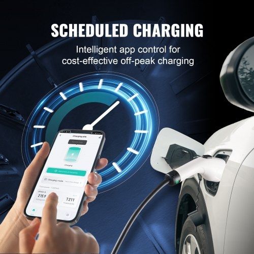 Portable EV Charger Type 2, 16A 3.7 kW, Electric Vehicle Car Charger with 28 ft Charging Cable CEE 7/7 Plug, IEC 62196 Home EV Charging Station with Storage Bag Charging Cable Hook, IP66