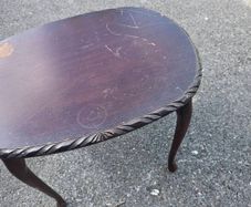 Vintage Dark Wood Occasional Side Table Queen Anne Style