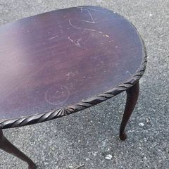 Vintage Dark Wood Occasional Side Table Queen Anne Style
