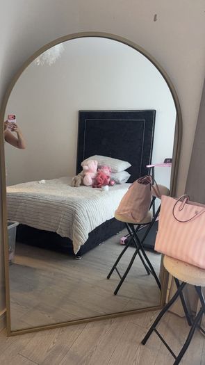Wide Metal Arch Mirror - Gold