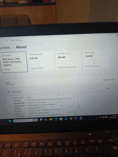 Lenovo X13 Ryzen Pro3 8gb Ram 256gb Ssd