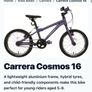 Carrera cosmos 16 bike Image 3