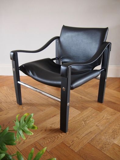 Mid Century Vintage Safari Lounge Chair / Maurice Burke for Arkana, Circa 1968