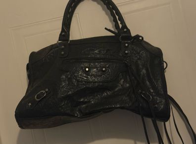black motorcycle bag
