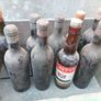 Vintage wood box, Portugal with 8 bottles with content, for display only Image 3
