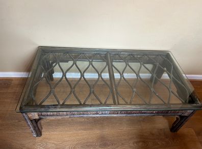 Glass top coffee table