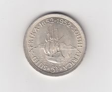 South Africa 5 Shillings 1952, 50% Silver Coin (no. G1)