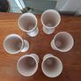7pc Retro Vintage Italian Faience Coffee Set - GL Landscape Teapot & 6 Mazagran Pedestal Cups Image 5