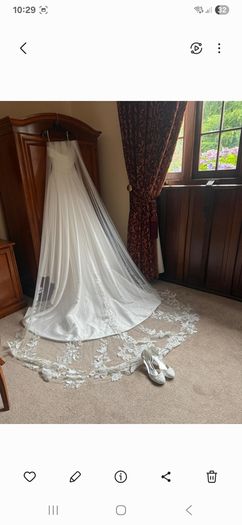 Beautiful cathedral length veil with flower and subtle sparkle detail