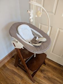 Hauck Alpha+ Wooden Highchair Bundle - Newborn to Toddler (Walnut)